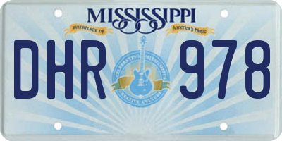 MS license plate DHR978