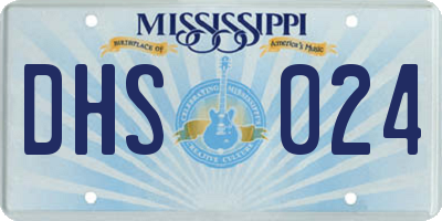 MS license plate DHS024