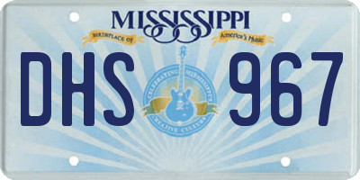MS license plate DHS967