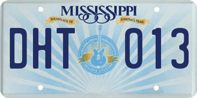 MS license plate DHT013