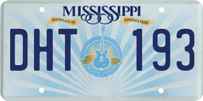 MS license plate DHT193