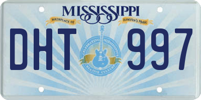 MS license plate DHT997
