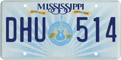 MS license plate DHU514