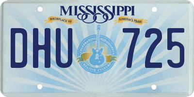 MS license plate DHU725