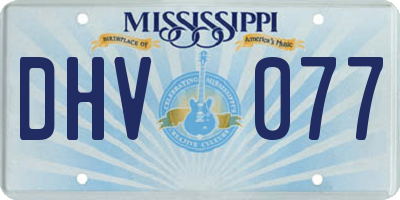 MS license plate DHV077