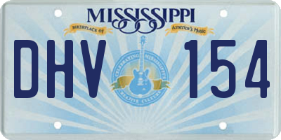 MS license plate DHV154
