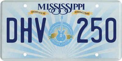 MS license plate DHV250
