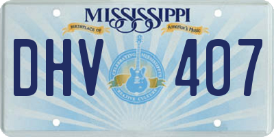 MS license plate DHV407
