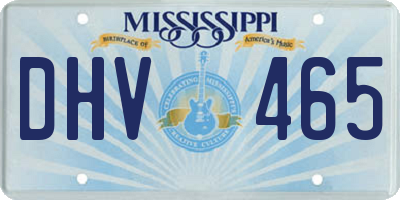 MS license plate DHV465