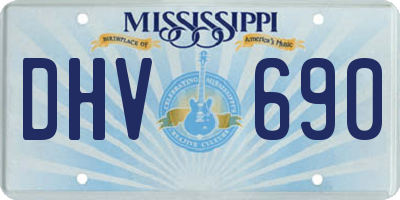 MS license plate DHV690