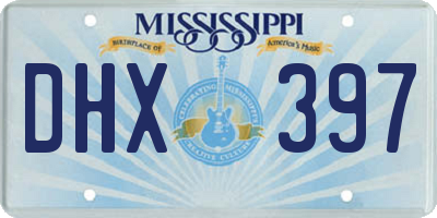 MS license plate DHX397