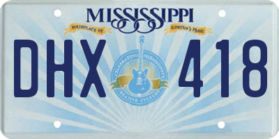 MS license plate DHX418