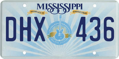 MS license plate DHX436