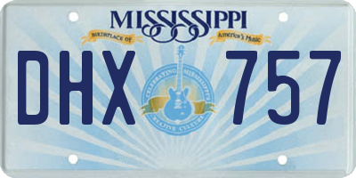 MS license plate DHX757
