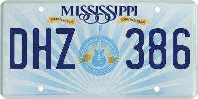 MS license plate DHZ386