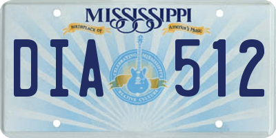 MS license plate DIA512