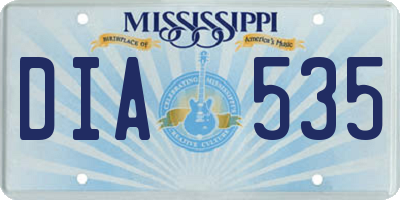 MS license plate DIA535