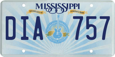 MS license plate DIA757