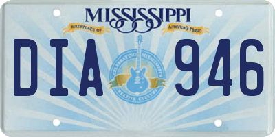 MS license plate DIA946