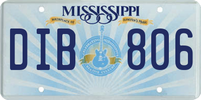 MS license plate DIB806