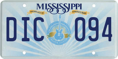 MS license plate DIC094