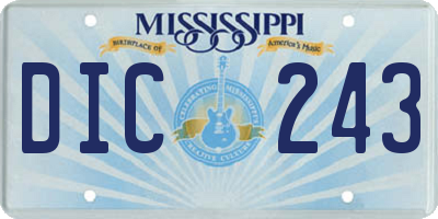 MS license plate DIC243