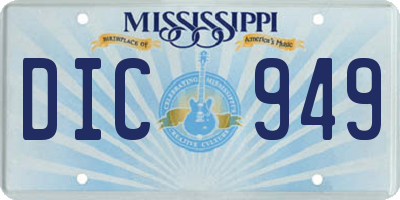 MS license plate DIC949