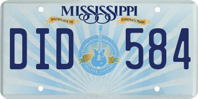 MS license plate DID584