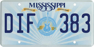 MS license plate DIF383