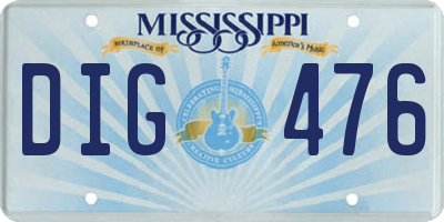 MS license plate DIG476