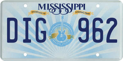 MS license plate DIG962