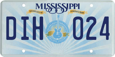MS license plate DIH024