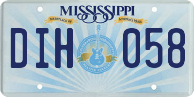 MS license plate DIH058