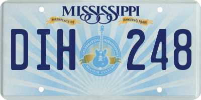 MS license plate DIH248