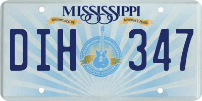 MS license plate DIH347