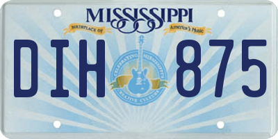 MS license plate DIH875