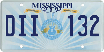 MS license plate DII132