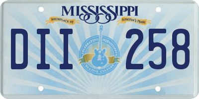 MS license plate DII258