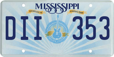 MS license plate DII353