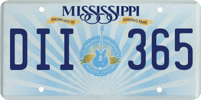 MS license plate DII365