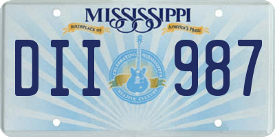 MS license plate DII987
