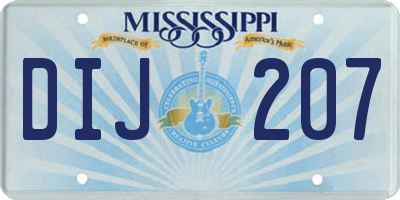 MS license plate DIJ207