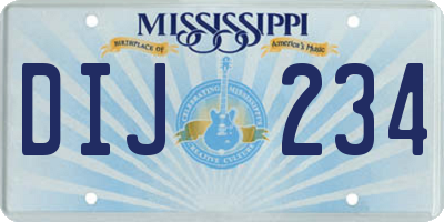 MS license plate DIJ234