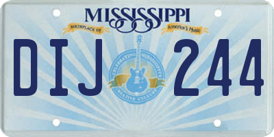 MS license plate DIJ244