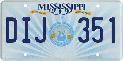 MS license plate DIJ351