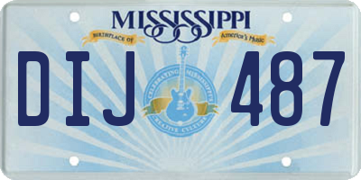 MS license plate DIJ487