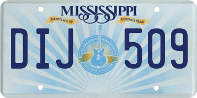 MS license plate DIJ509