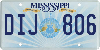MS license plate DIJ806