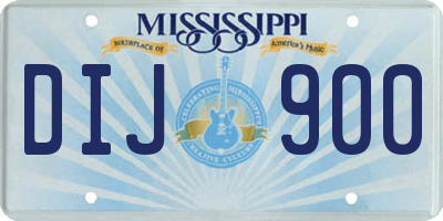 MS license plate DIJ900