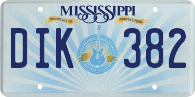MS license plate DIK382
